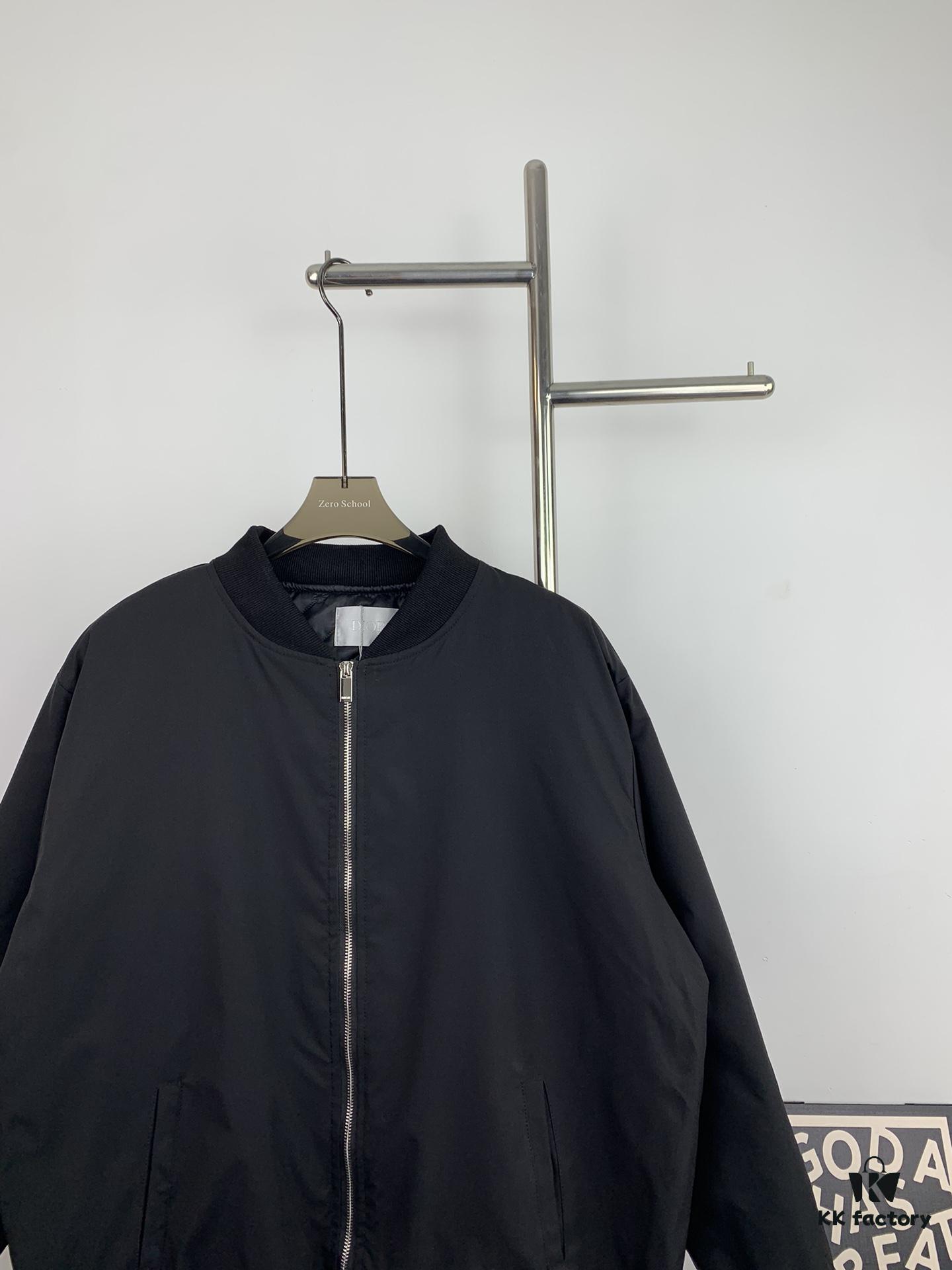 New Dior CD23SS Embroidered Back Letter Pilot Jacket Coat - Thickened Cotton Outerwear for Fall and Winter, Unisex