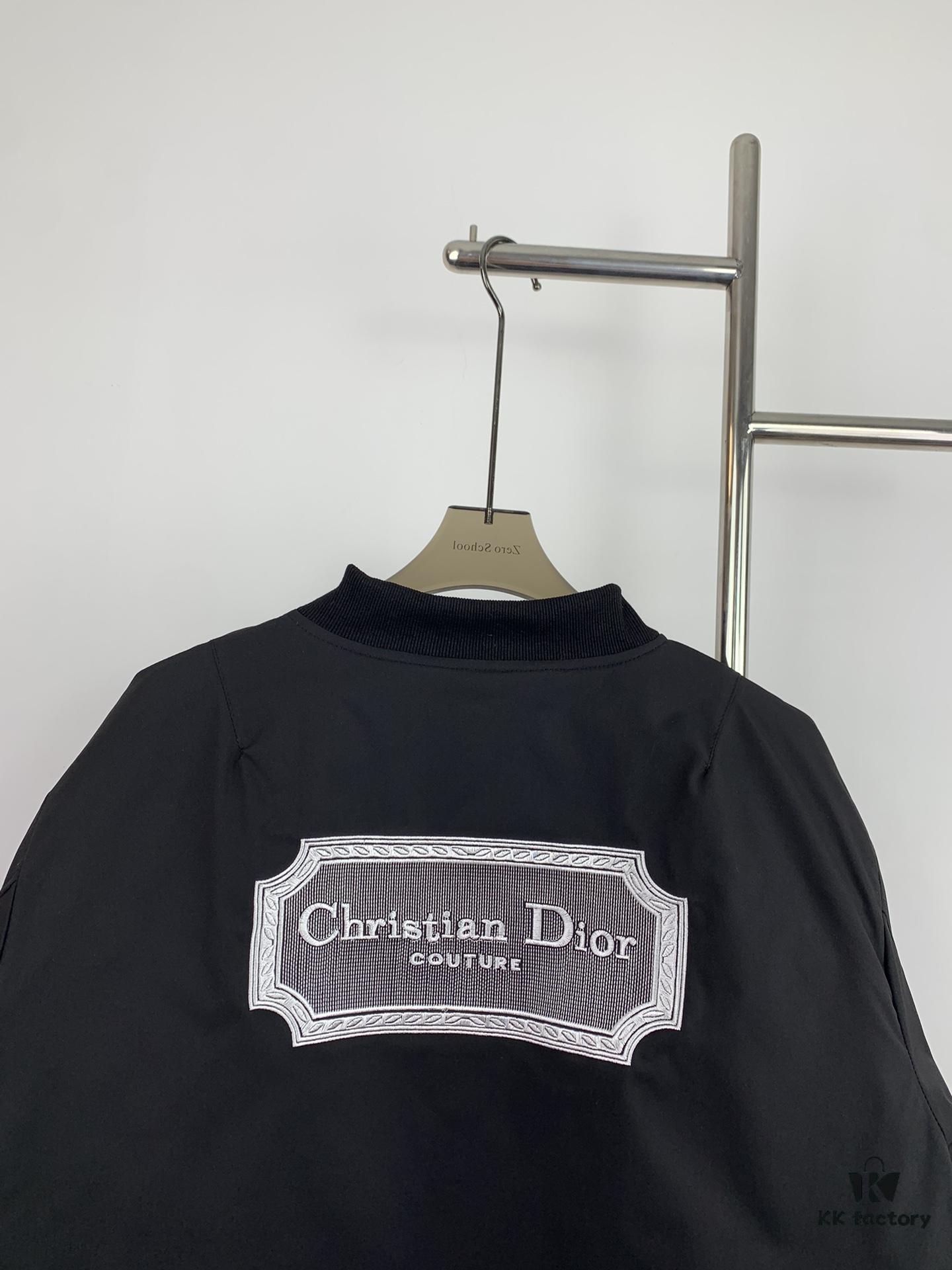 New Dior CD23SS Embroidered Back Letter Pilot Jacket Coat - Thickened Cotton Outerwear for Fall and Winter, Unisex