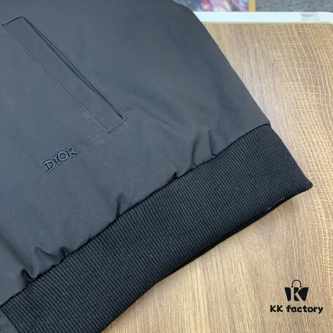 New Dior CD23SS Embroidered Back Letter Pilot Jacket Coat - Thickened Cotton Outerwear for Fall and Winter, Unisex