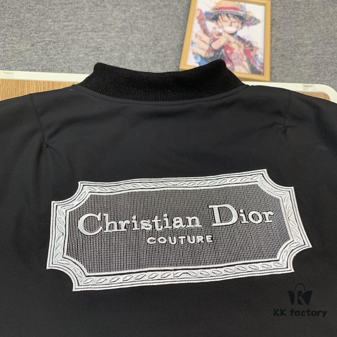New Dior CD23SS Embroidered Back Letter Pilot Jacket Coat - Thickened Cotton Outerwear for Fall and Winter, Unisex