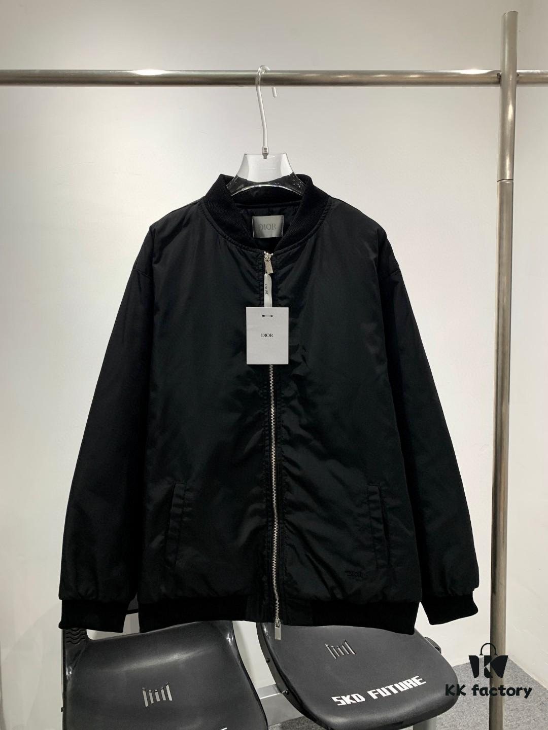 New DIOR CD23SS Embroidered Back Letter Pilot Jacket Autumn-Winter Thickened Cotton Coat Unisex