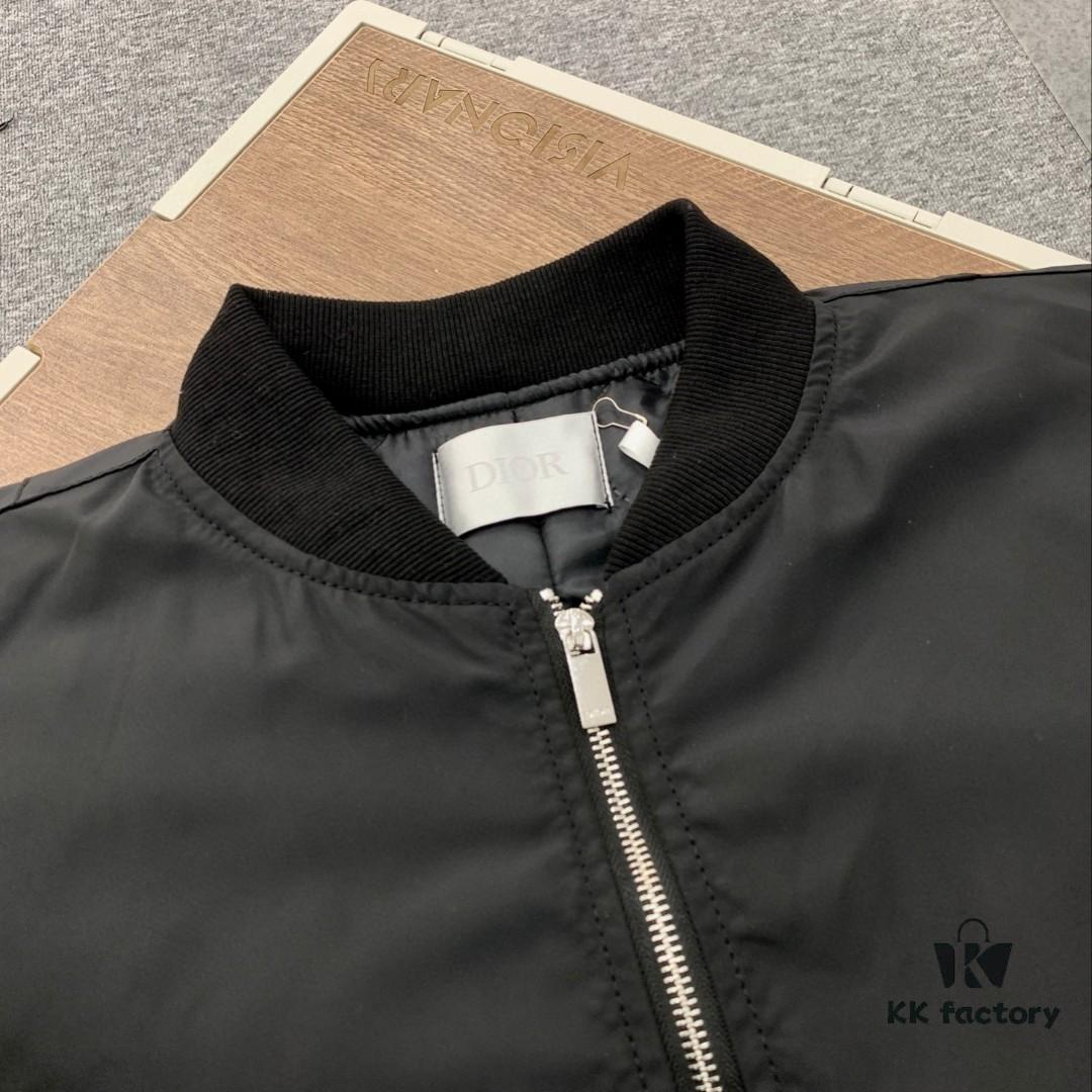 New DIOR CD23SS Embroidered Back Letter Pilot Jacket Autumn-Winter Thickened Cotton Coat Unisex