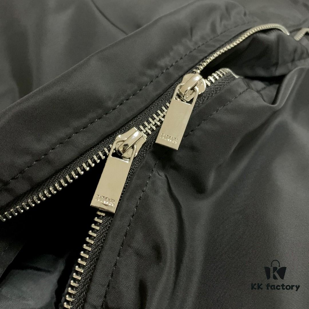 New DIOR CD23SS Embroidered Back Letter Pilot Jacket Autumn-Winter Thickened Cotton Coat Unisex