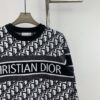 New Dior Knit Pullover Sweater with DIOR Logo Stripe Print in Contrasting Colors, Minimalist Runway Design Featuring Wool Blend and Elegant Black-and-White Aesthetic