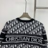 New Dior Knit Pullover Sweater with DIOR Logo Stripe Print in Contrasting Colors, Minimalist Runway Design Featuring Wool Blend and Elegant Black-and-White Aesthetic