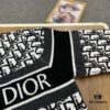 New Dior Knit Pullover Sweater with DIOR Logo Stripe Print in Contrasting Colors, Minimalist Runway Design Featuring Wool Blend and Elegant Black-and-White Aesthetic