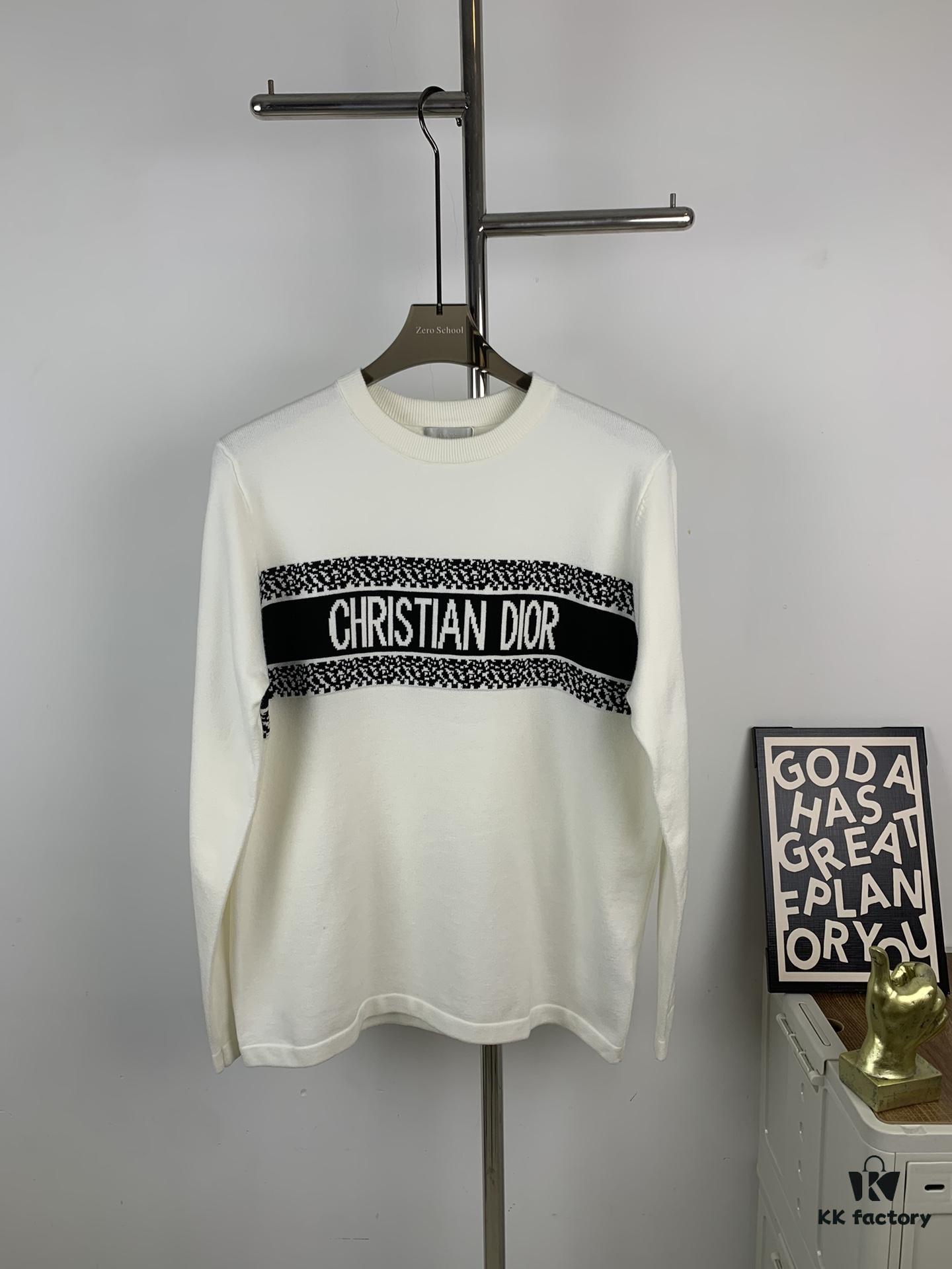 New Dior DIOR 2024 Latest Jacquard Knit Long Sleeve Sweater Unisex