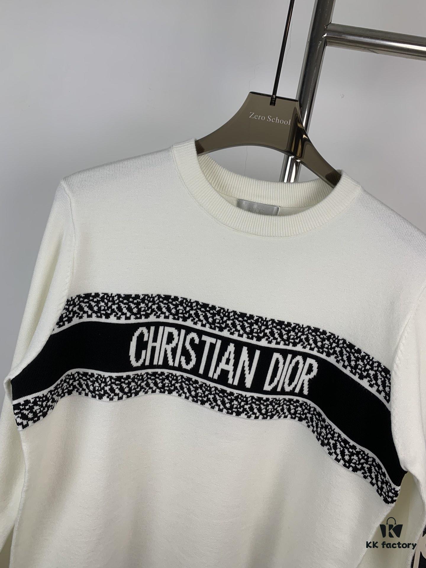 New Dior DIOR 2024 Latest Jacquard Knit Long Sleeve Sweater Unisex