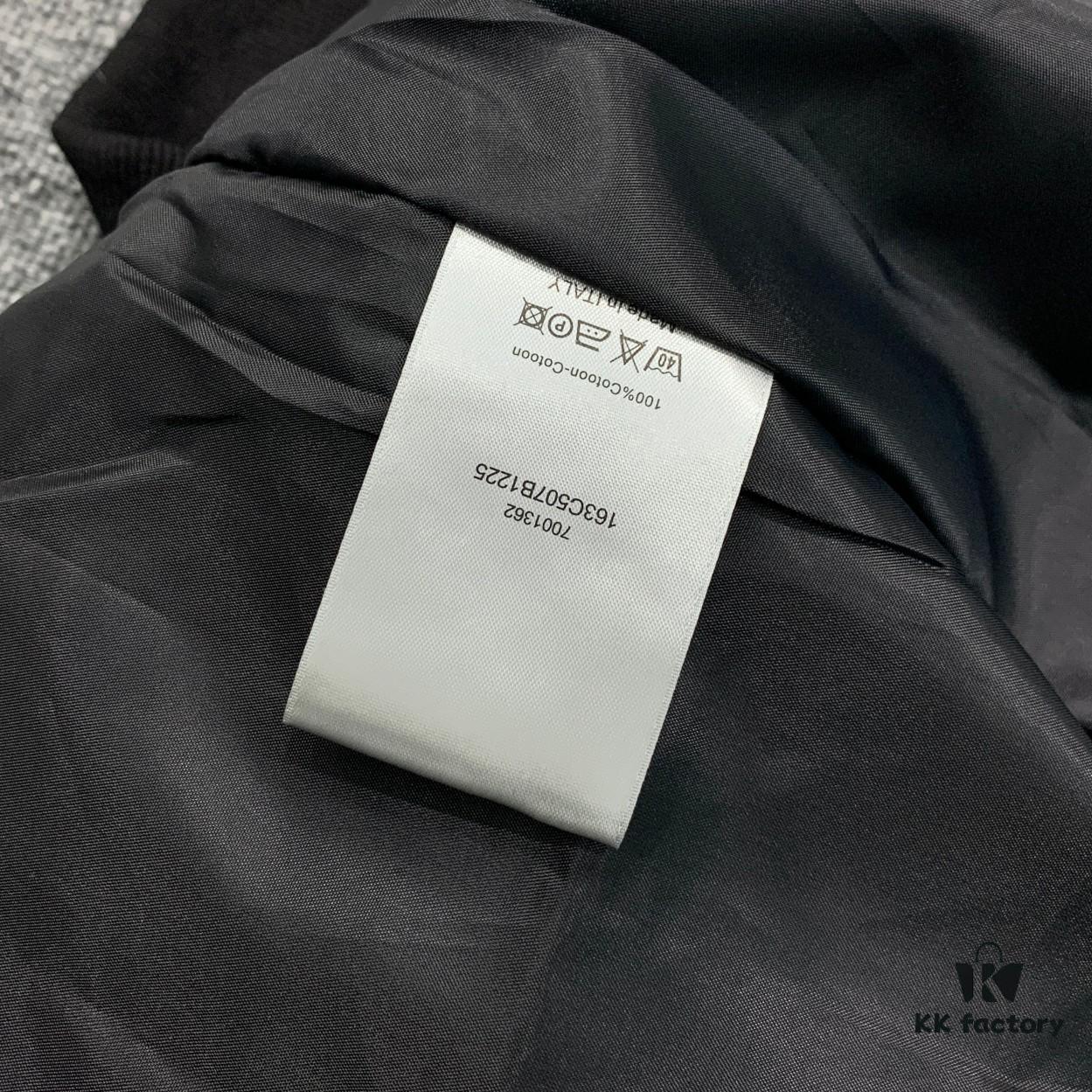 New Dior CD2024SS Embroidered Back Pilot Jacket in Black - Unisex Flat Embroidery Craftsmanship