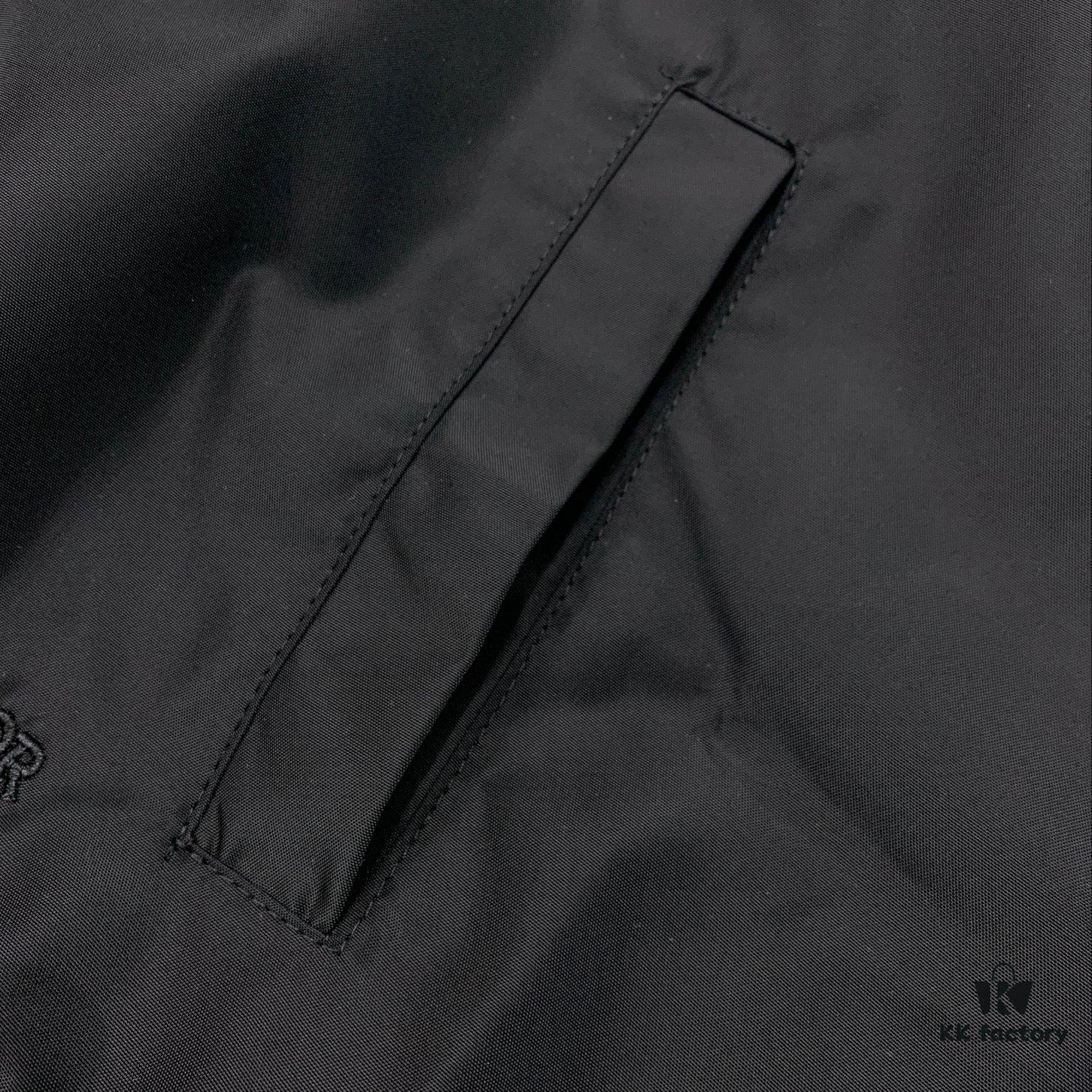 New Dior CD2024SS Embroidered Back Pilot Jacket in Black - Unisex Flat Embroidery Craftsmanship