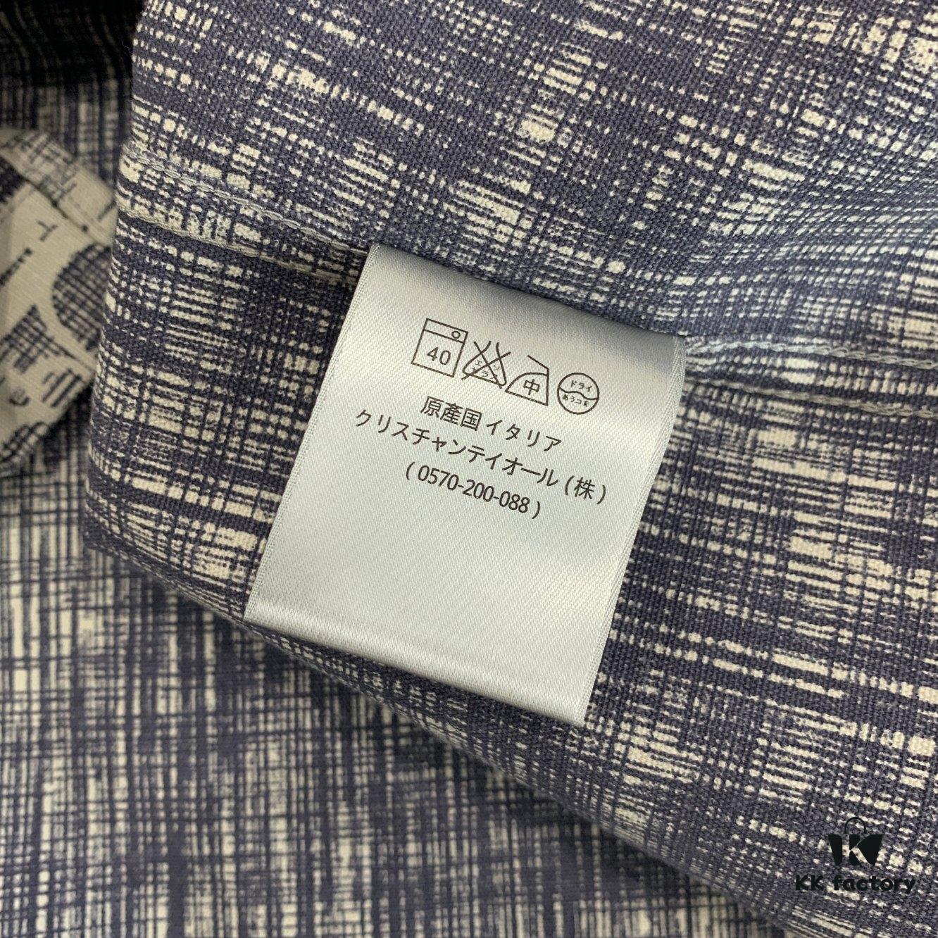 New Dior Classic Logo Print Washed Denim Shirt Unisex Casual Jacket