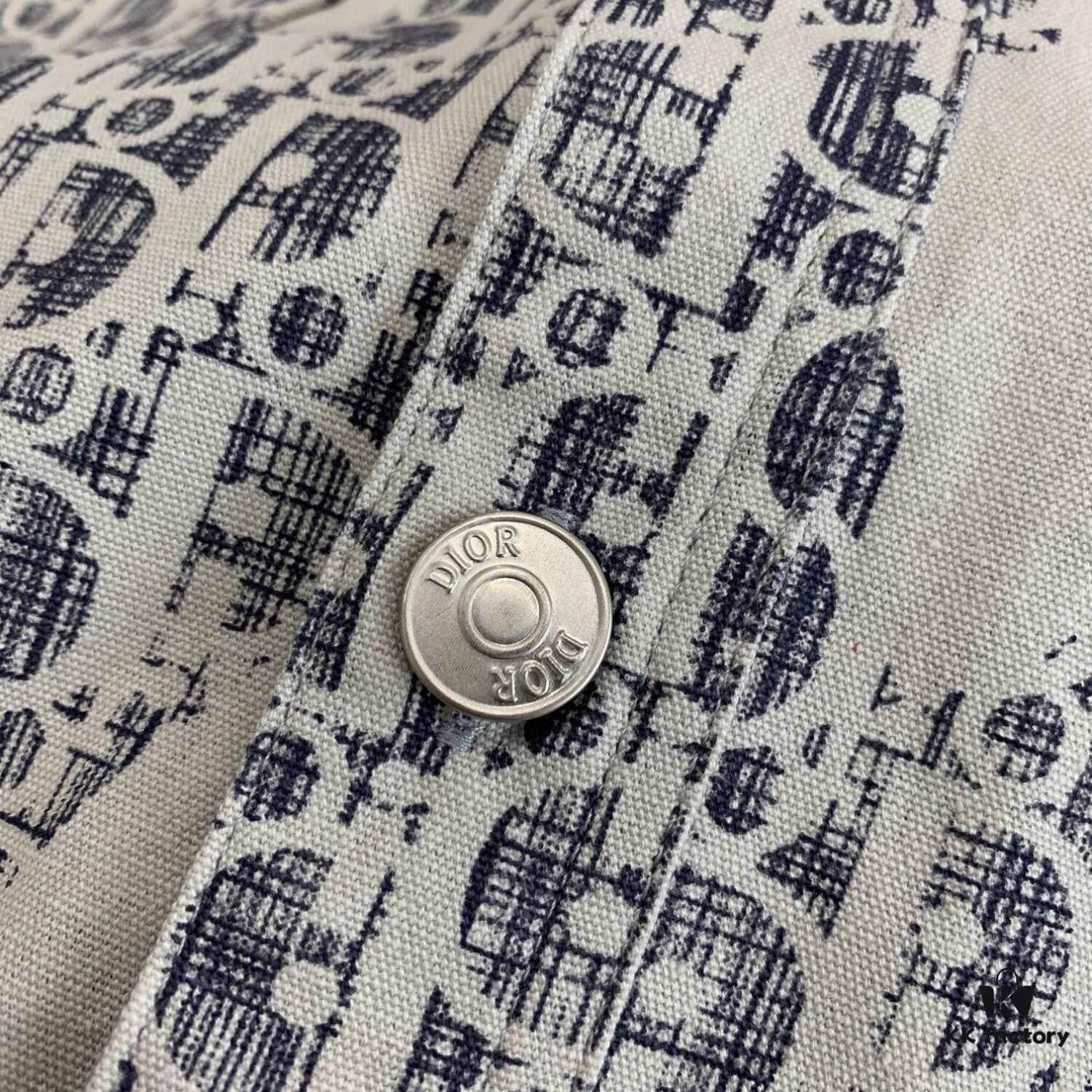 New Dior Classic Logo Print Washed Denim Shirt Unisex Casual Jacket