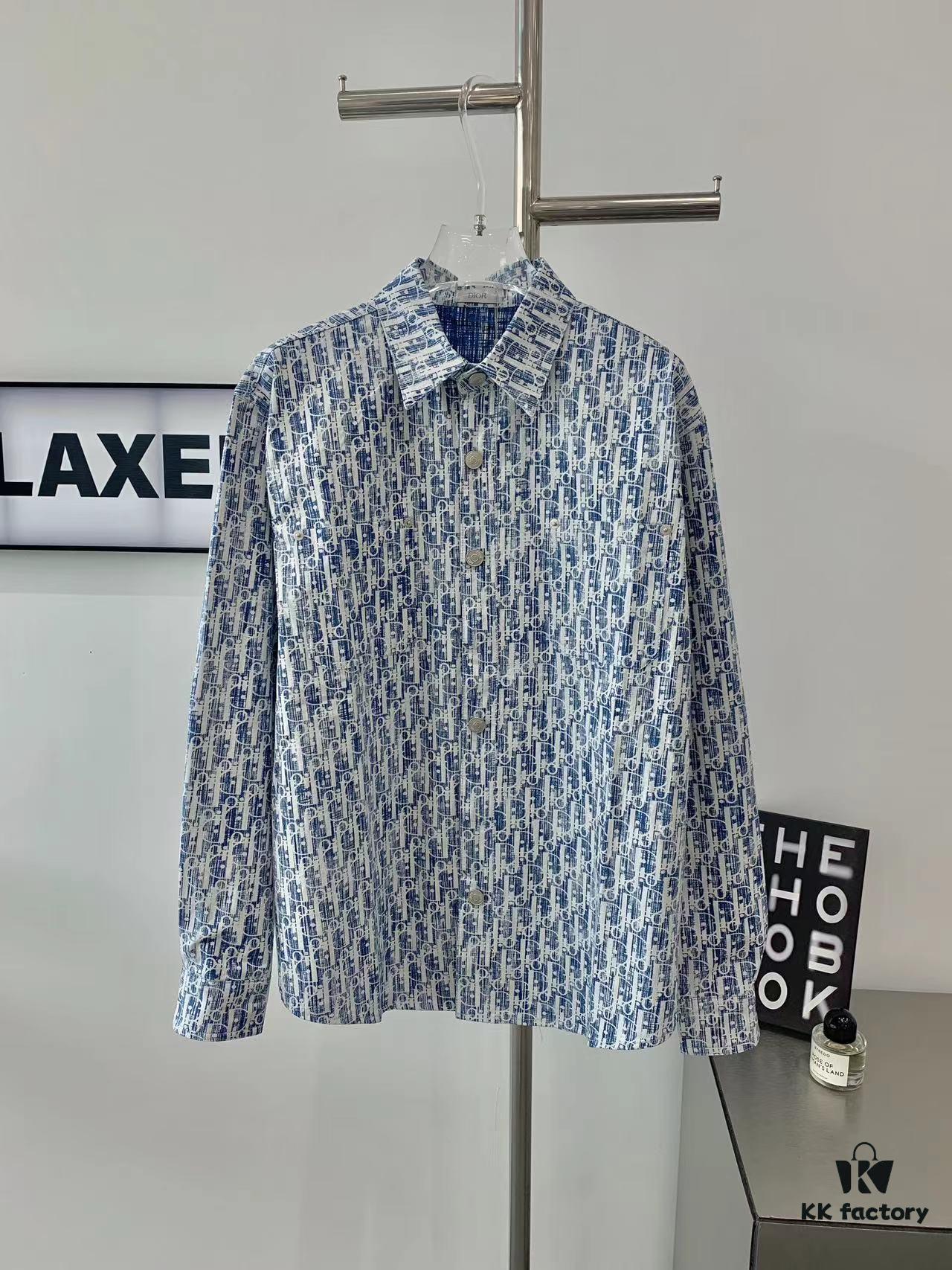 New Dior✖️Stussy Denim Shirt Jacket with Signature Oblique Print