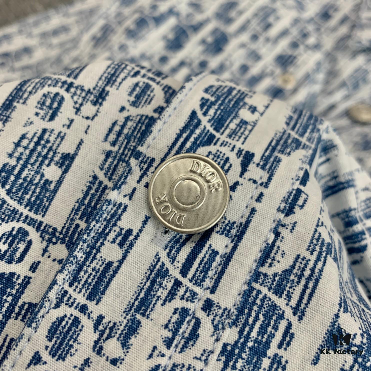 New Dior✖️Stussy Denim Shirt Jacket with Signature Oblique Print