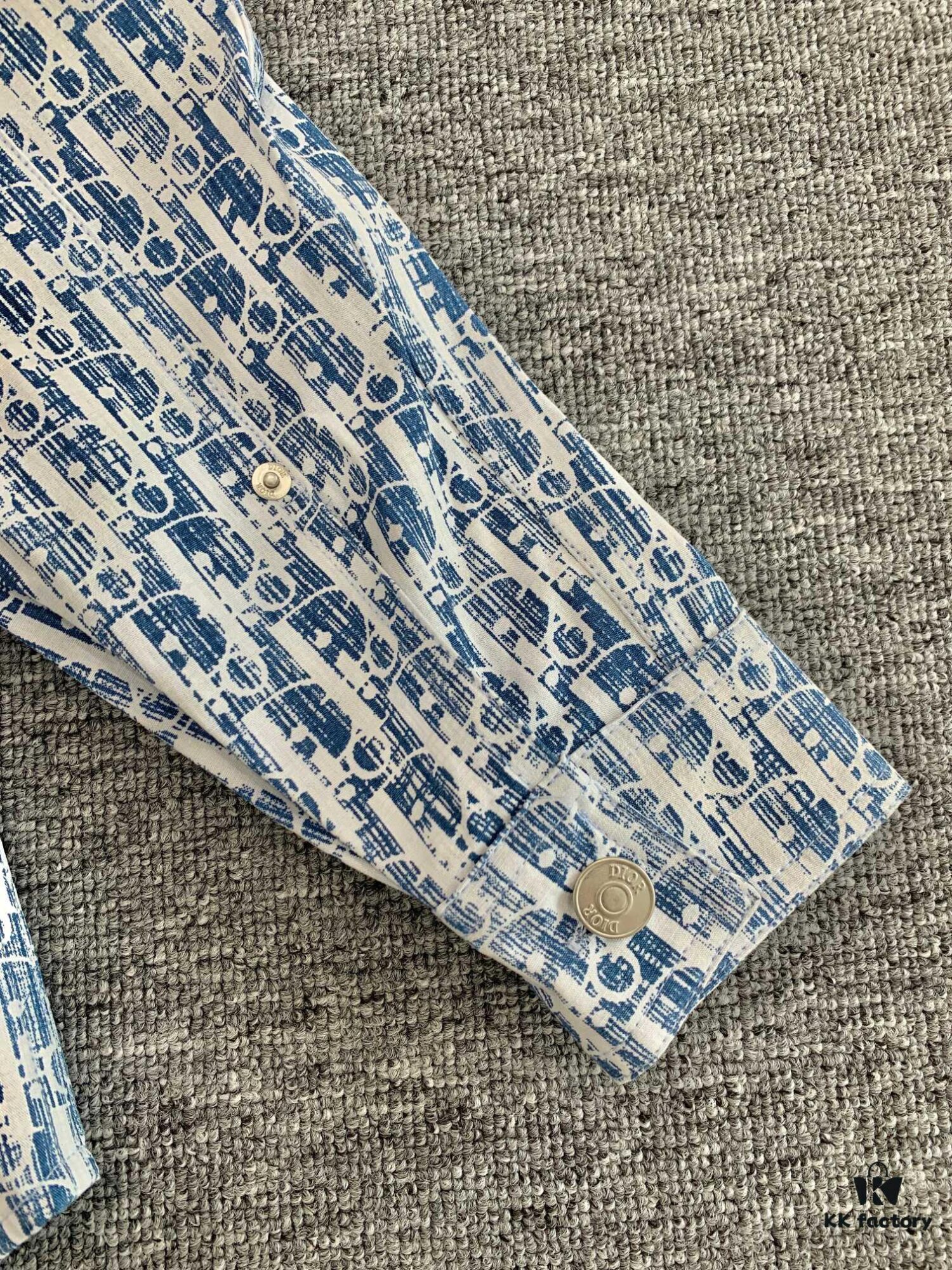 New Dior✖️Stussy Denim Shirt Jacket with Signature Oblique Print