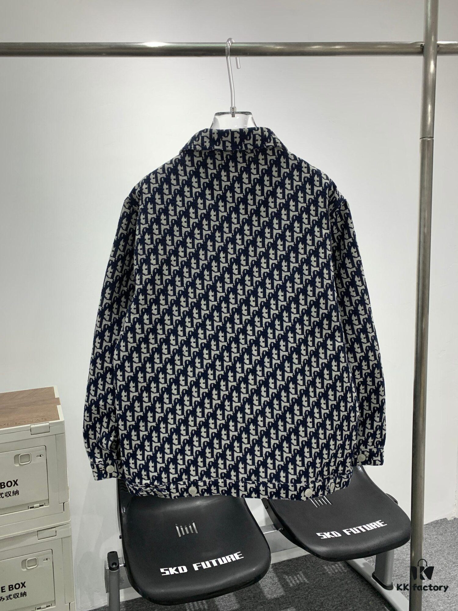 New Dior Jacquard Print Shirt Jacket with Patch Pocket