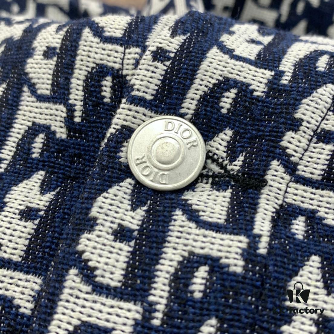 New Dior Jacquard Print Shirt Jacket with Patch Pocket