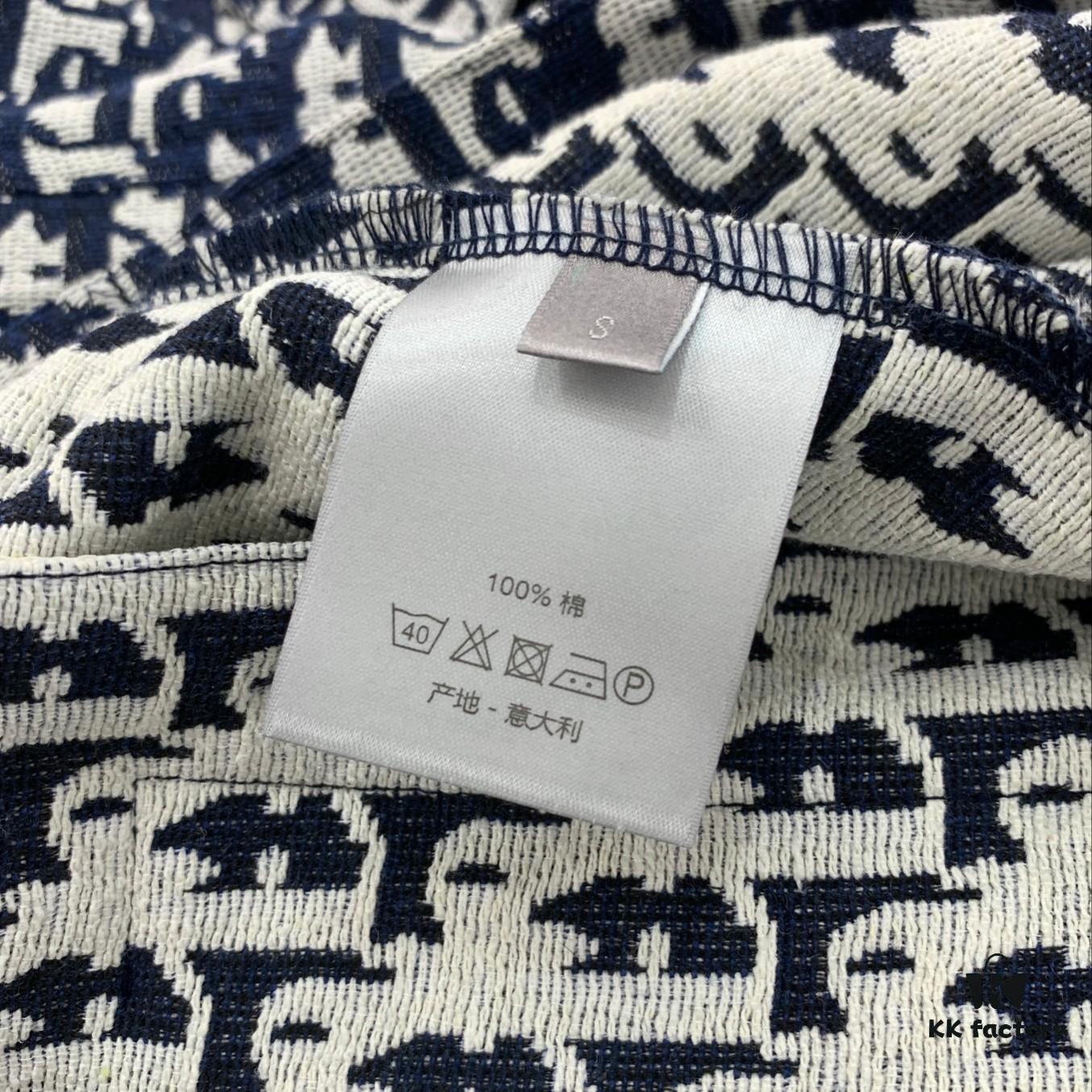 New Dior Jacquard Print Shirt Jacket with Patch Pocket