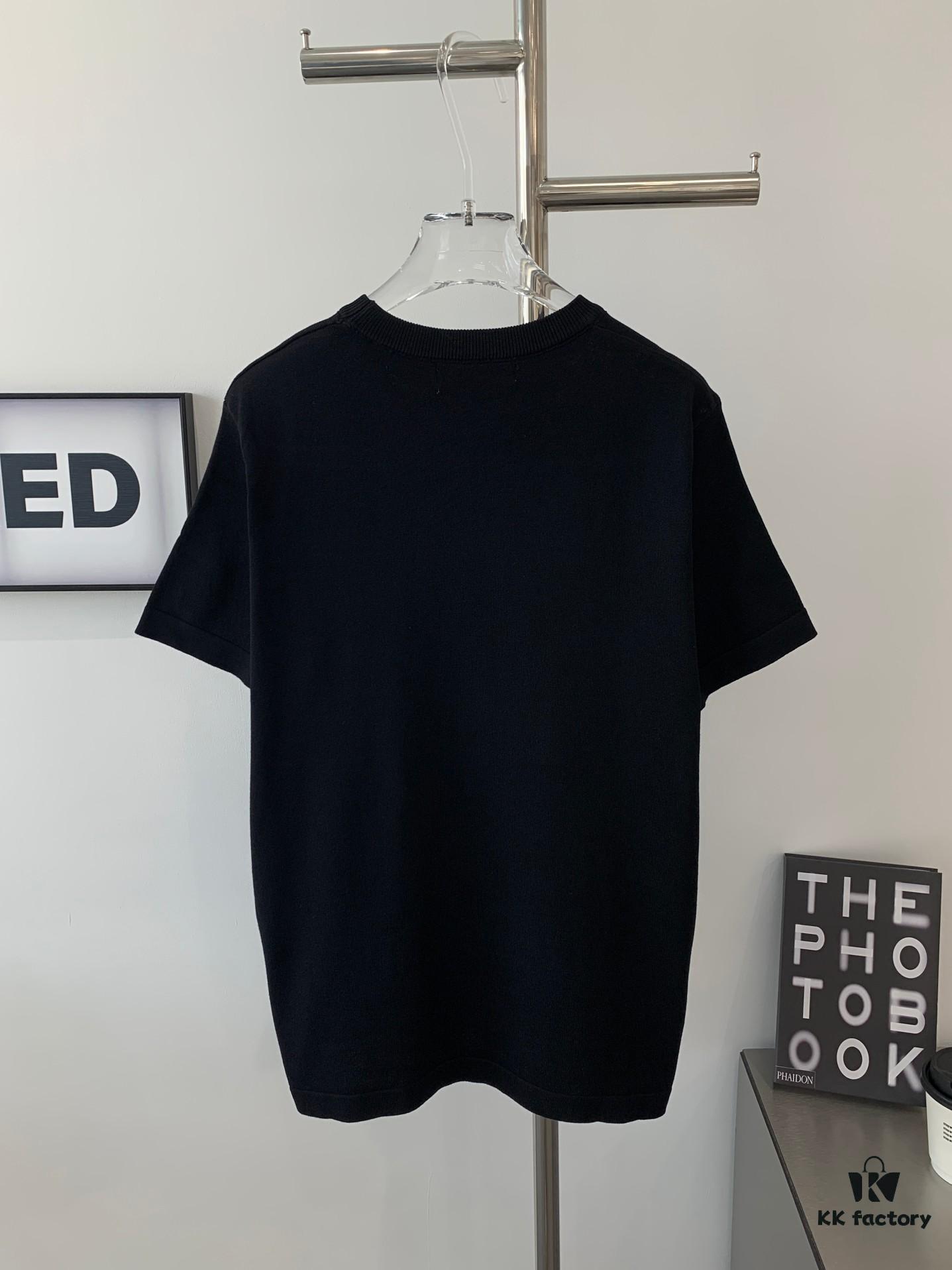 New Dior 24SS Unisex Knitwear with Butterfly Jacquard, Ribbed Polo Collar, Slim Fit, Lightweight and Stretchy