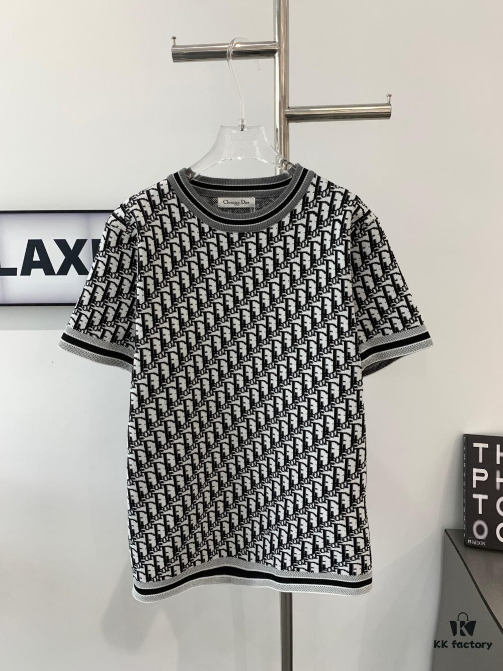New Dior 2024 Spring/Summer CD Cotton Short-Sleeve Loose T-Shirt Knitted All-Over Print Unisex