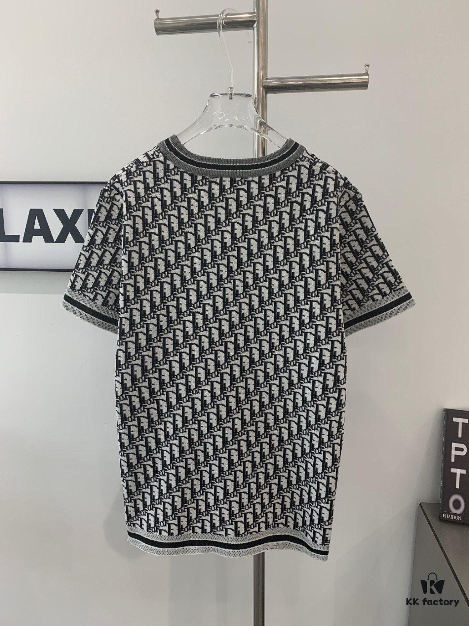 New Dior 2024 Spring/Summer CD Cotton Short-Sleeve Loose T-Shirt Knitted All-Over Print Unisex