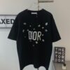 New Dior Short-Sleeve T-Shirt with Heavy Embroidered Stars and Lettering