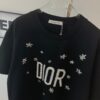 New Dior Short-Sleeve T-Shirt with Heavy Embroidered Stars and Lettering