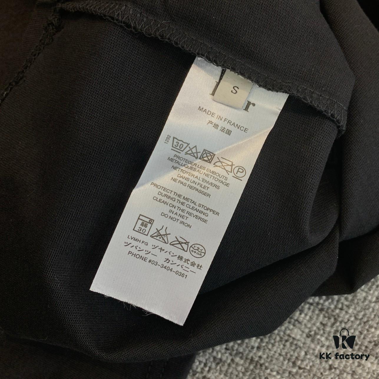 New Dior Short-Sleeve T-Shirt with Heavy Embroidered Stars and Lettering