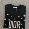New Dior Short-Sleeve T-Shirt with Heavy Embroidered Stars and Lettering