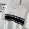 New Dior DIOR 2024 Collection Jacquard Knit Short-Sleeve Slim-Fit Stretch T-Shirt Unisex