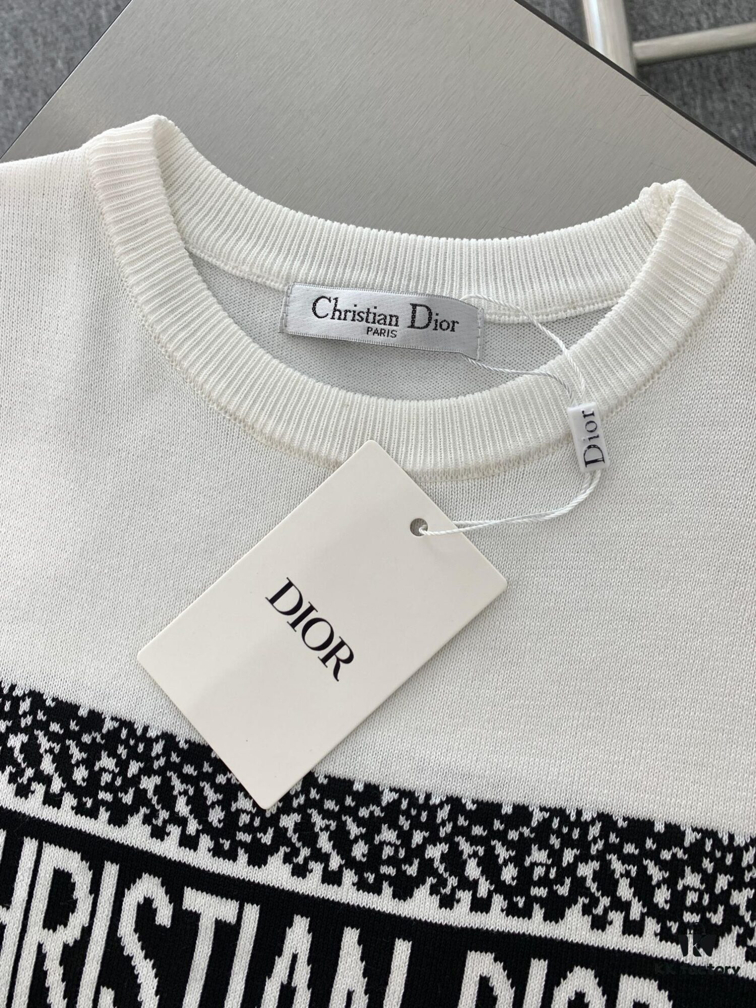 New Dior DIOR 2024 Collection Jacquard Knit Short-Sleeve Slim-Fit Stretch T-Shirt Unisex