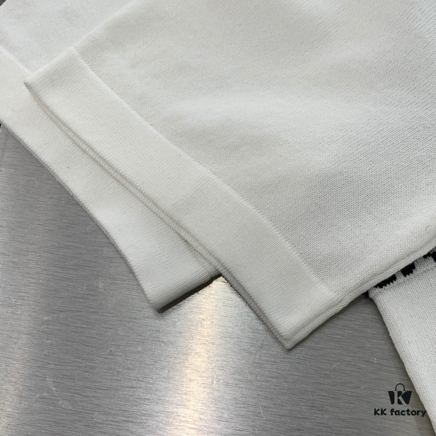 New Dior DIOR 2024 Collection Jacquard Knit Short-Sleeve Slim-Fit Stretch T-Shirt Unisex