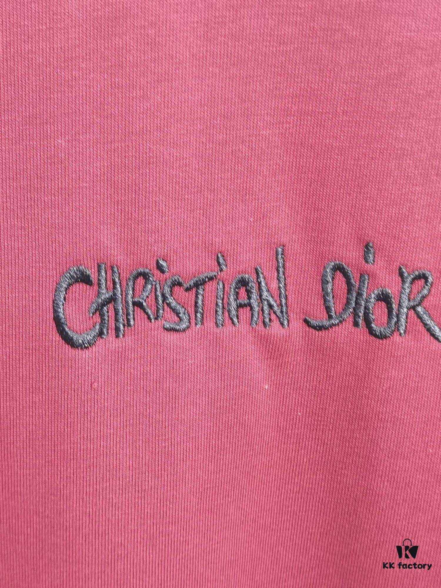 Dior D'OR (Embroidered Premium Version, Distinct from Standard Stock) Short Sleeve T-Shirt