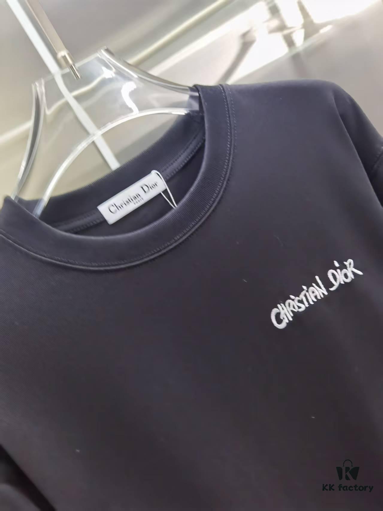 Dior D'OR (Embroidered Top-Tier Version, Different from Standard Stock) Short Sleeve T-Shirt