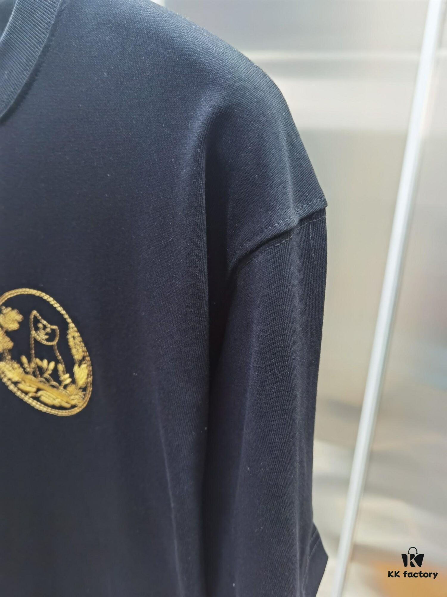 Dior D'Or (Top-tier Embroidered Version, Different from Standard Stock) Short Sleeve T-Shirt