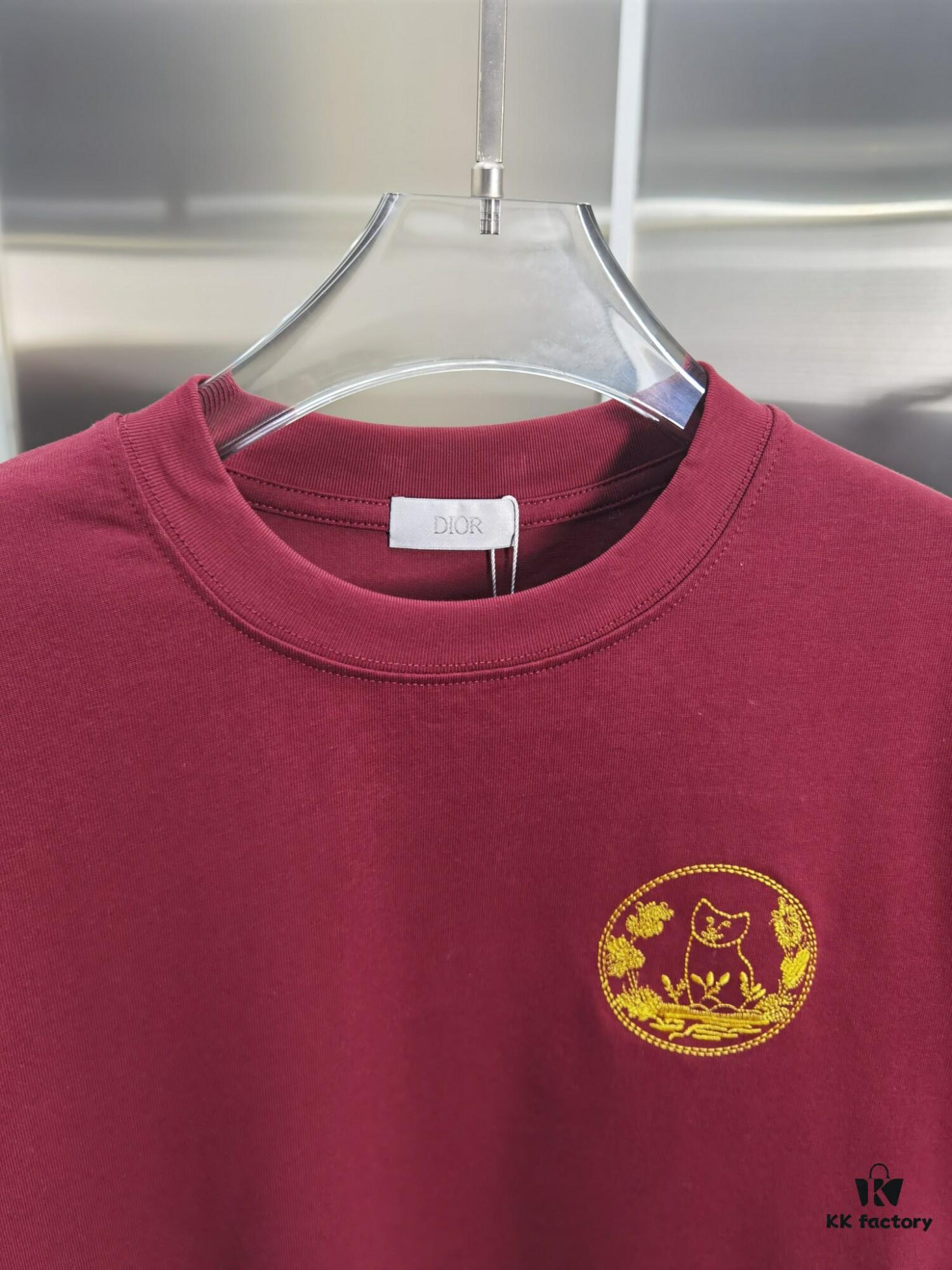 Dior D'OR (Embroidered Top-tier Version, Different from Regular Stock) Short Sleeve T-Shirt