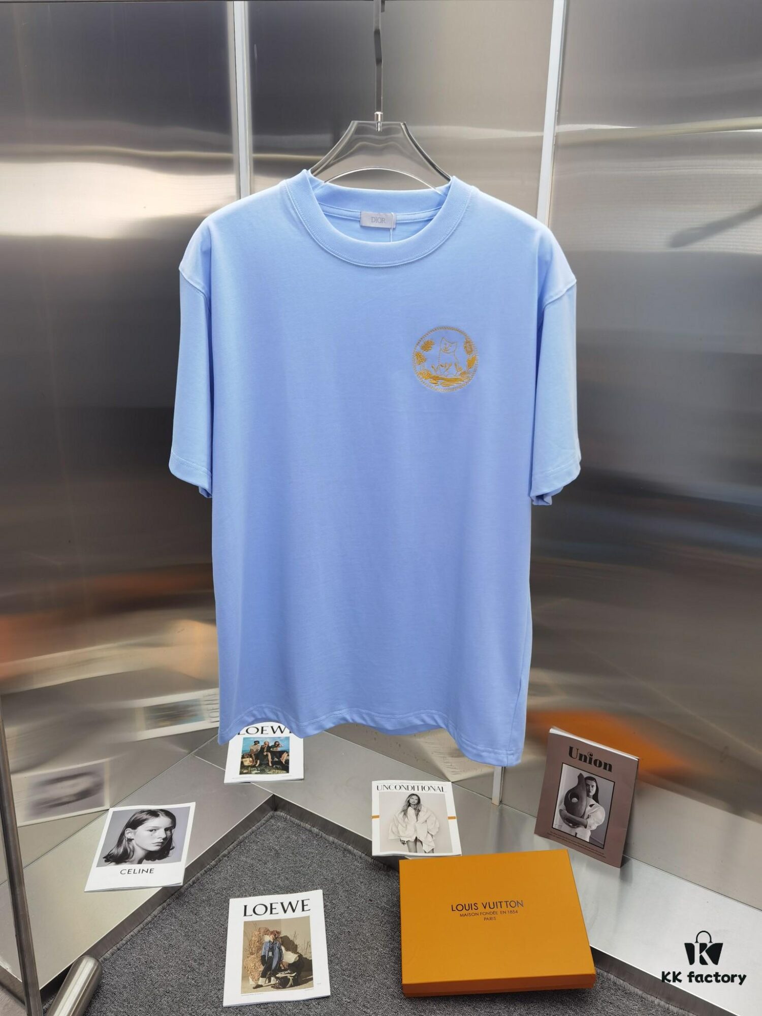 Dior D'OR (Embroidered Top-tier Version, Different from Regular Stock) Short Sleeve T-Shirt