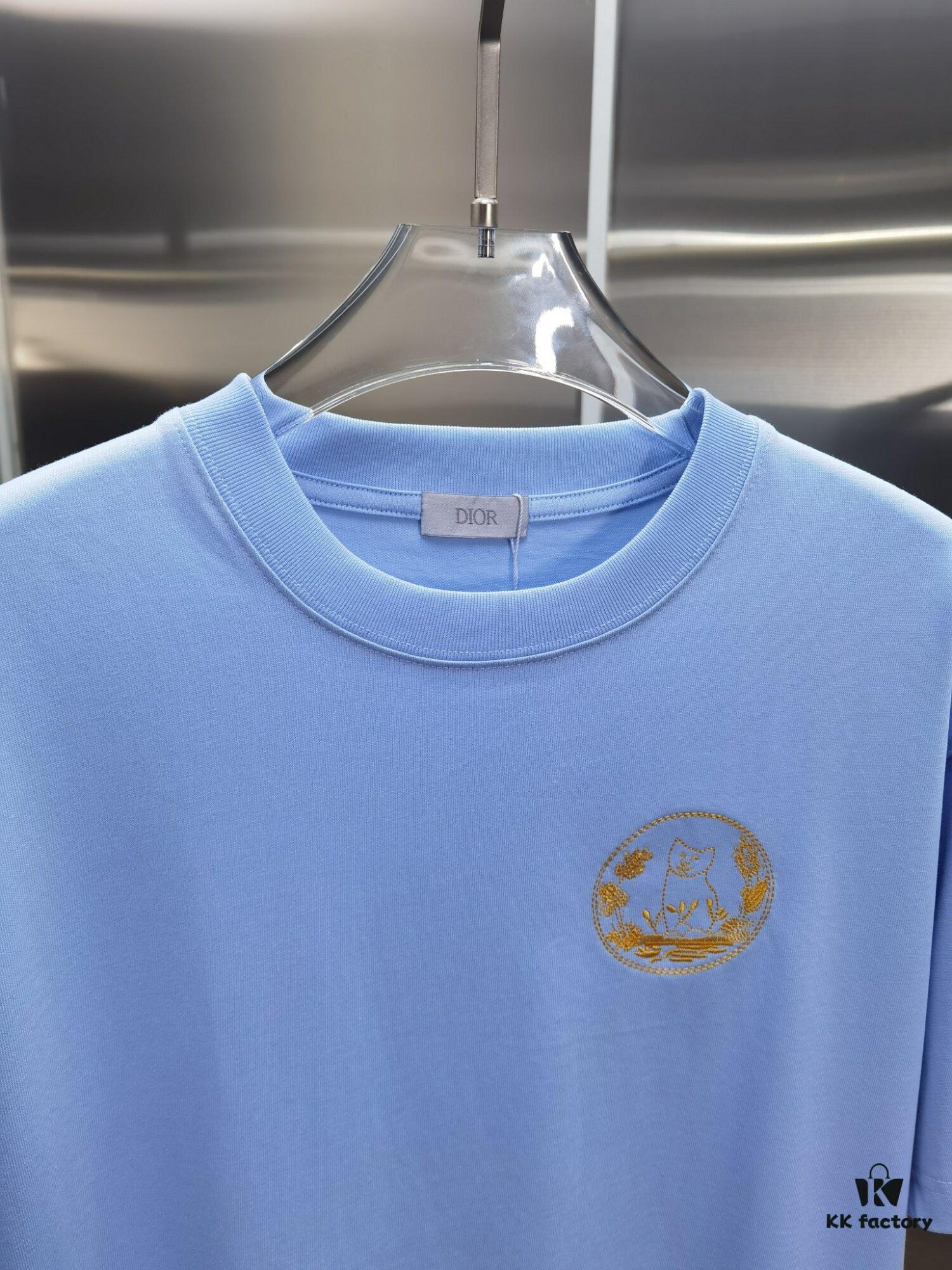 Dior D'OR (Embroidered Top-tier Version, Different from Regular Stock) Short Sleeve T-Shirt