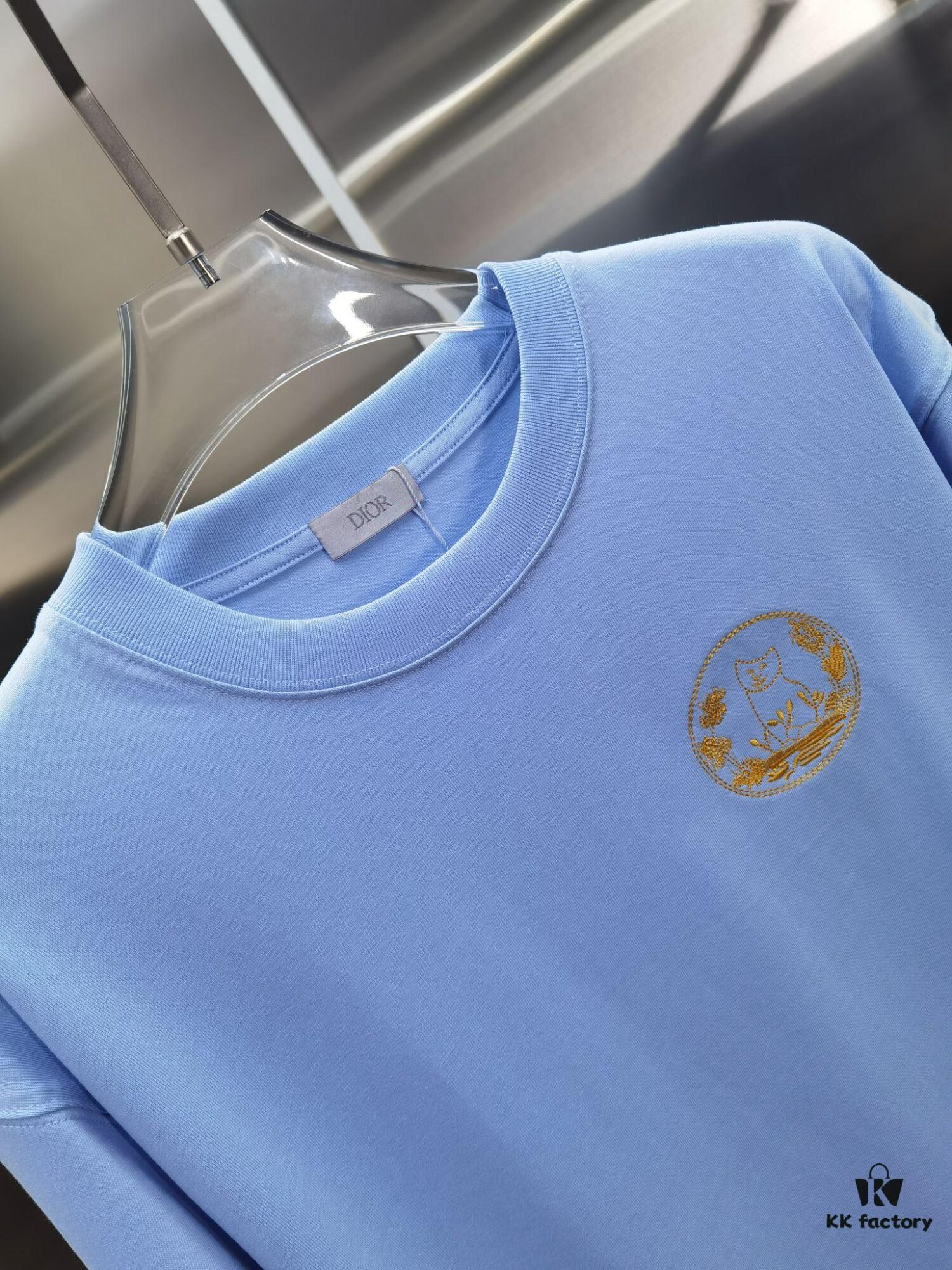 Dior D'OR (Embroidered Top-tier Version, Different from Regular Stock) Short Sleeve T-Shirt