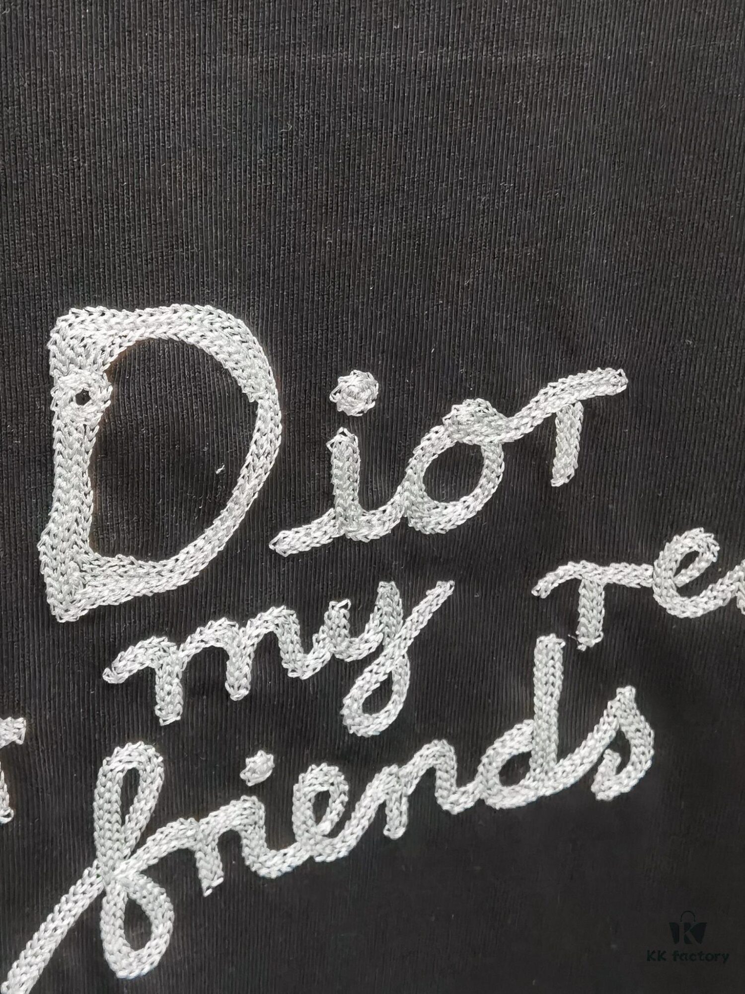 Dior D'Or (Embroidered Top-tier Version, Distinct from Standard Stock) Short Sleeve T-Shirt, 300g Double-combed 100% Cotton, 320g Selanur 1x1 Ribbing, Embroidery Logo Craftsmanship, Unisex Design