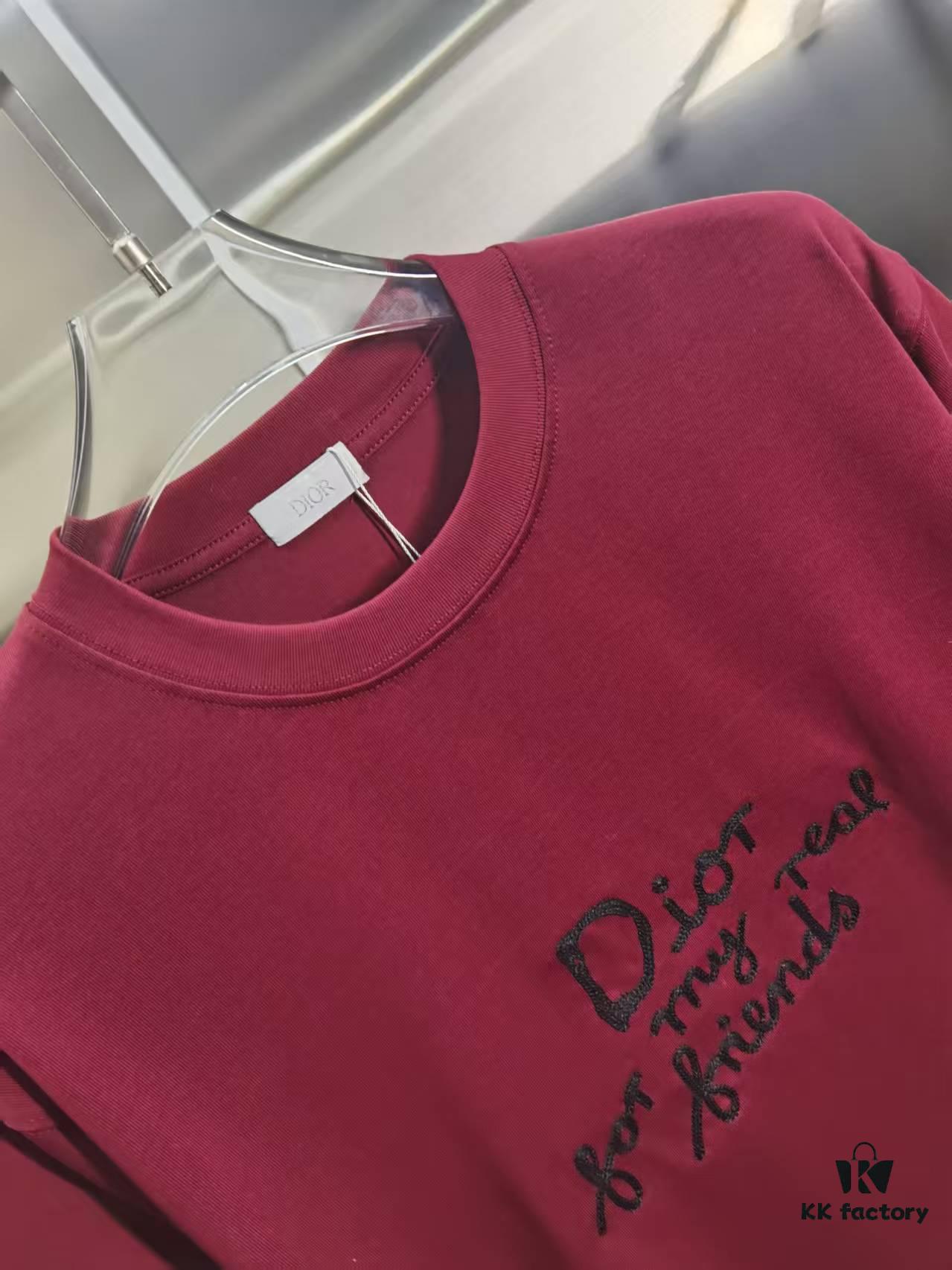 Dior D'Or (Embroidered Premium Version, Different from Standard Stock) Short Sleeve T-Shirt