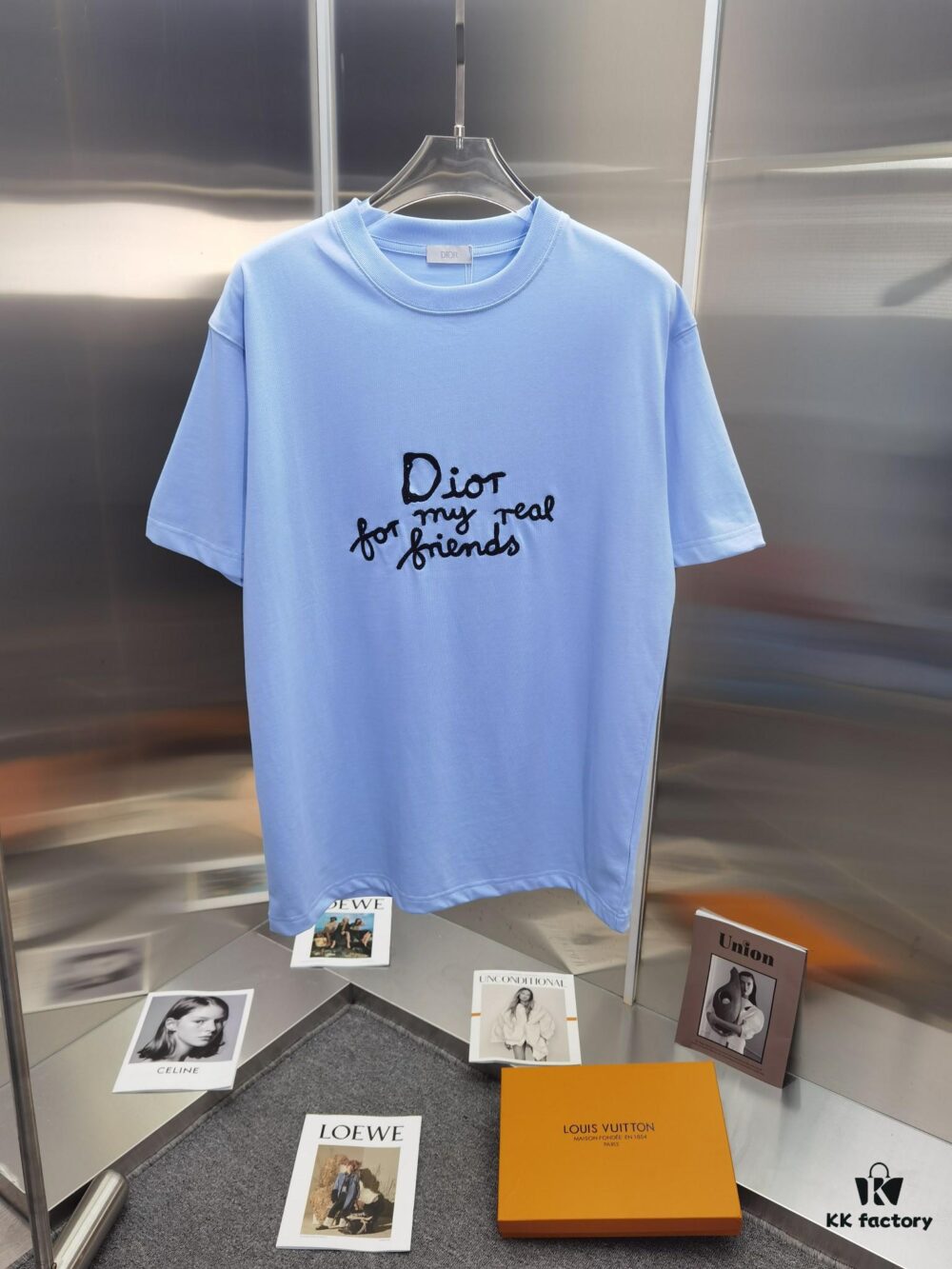 Dior D'Or (Top-tier Embroidered Version, Different from Standard Stock) Short Sleeve T-Shirt