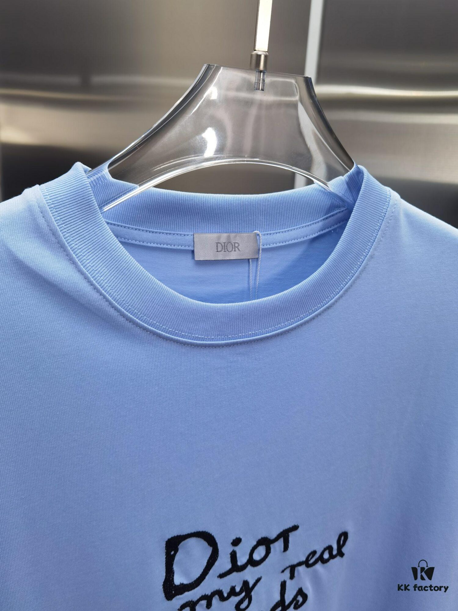 Dior D'Or (Top-tier Embroidered Version, Different from Standard Stock) Short Sleeve T-Shirt