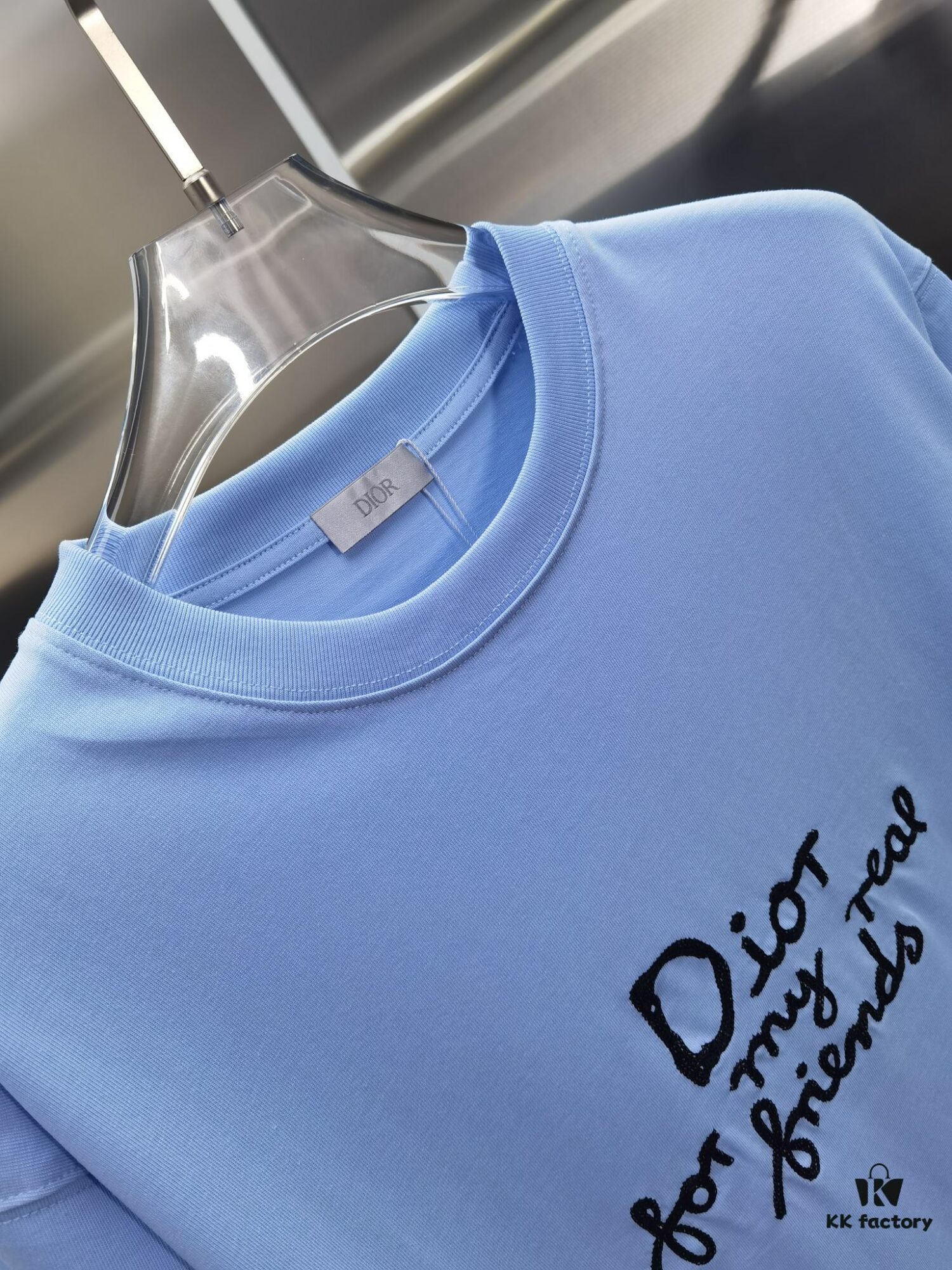 Dior D'Or (Top-tier Embroidered Version, Different from Standard Stock) Short Sleeve T-Shirt