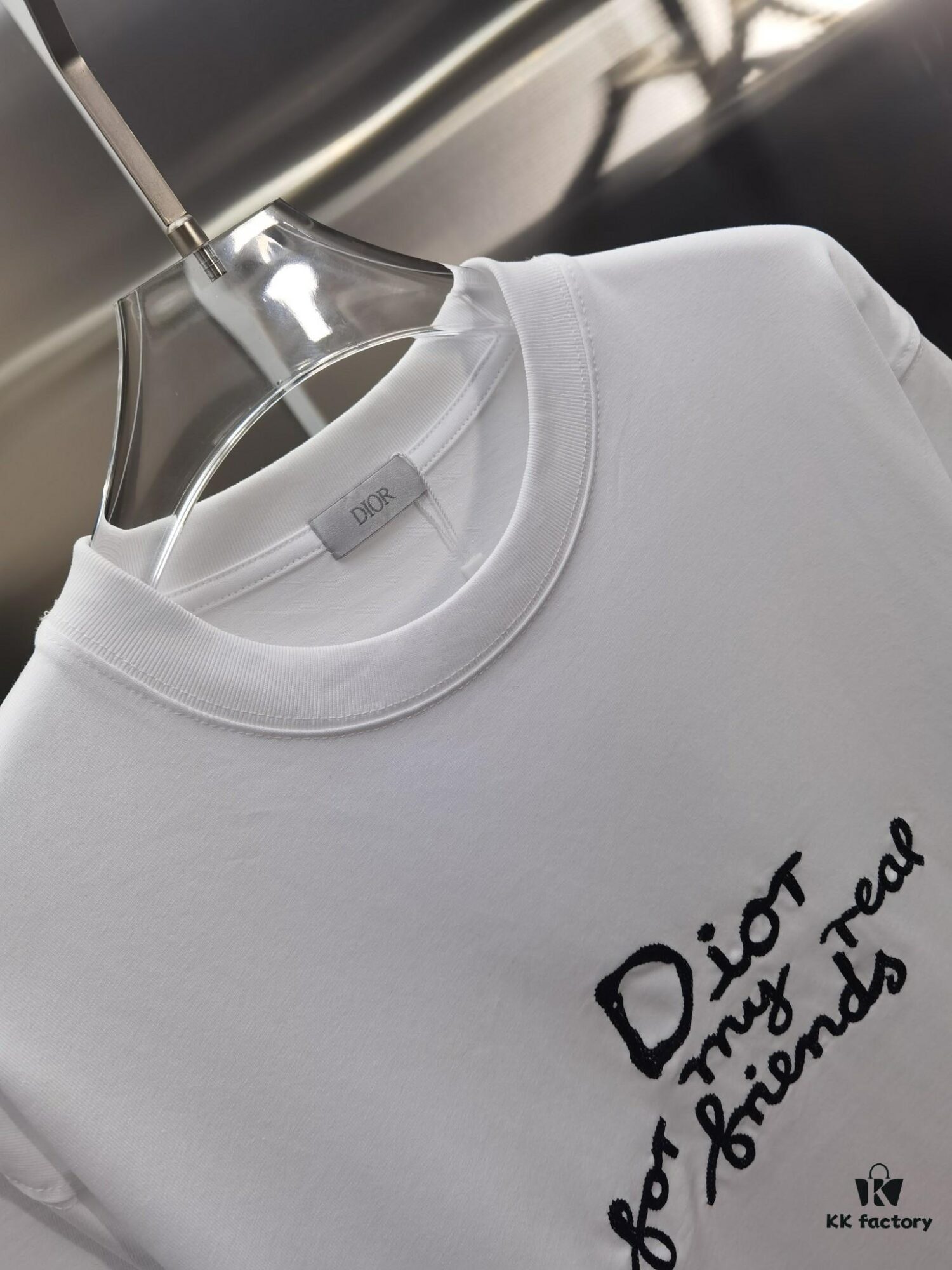 Dior D'OR (Embroidered Top-tier Version, Different from Standard Stock) Short Sleeve T-Shirt
