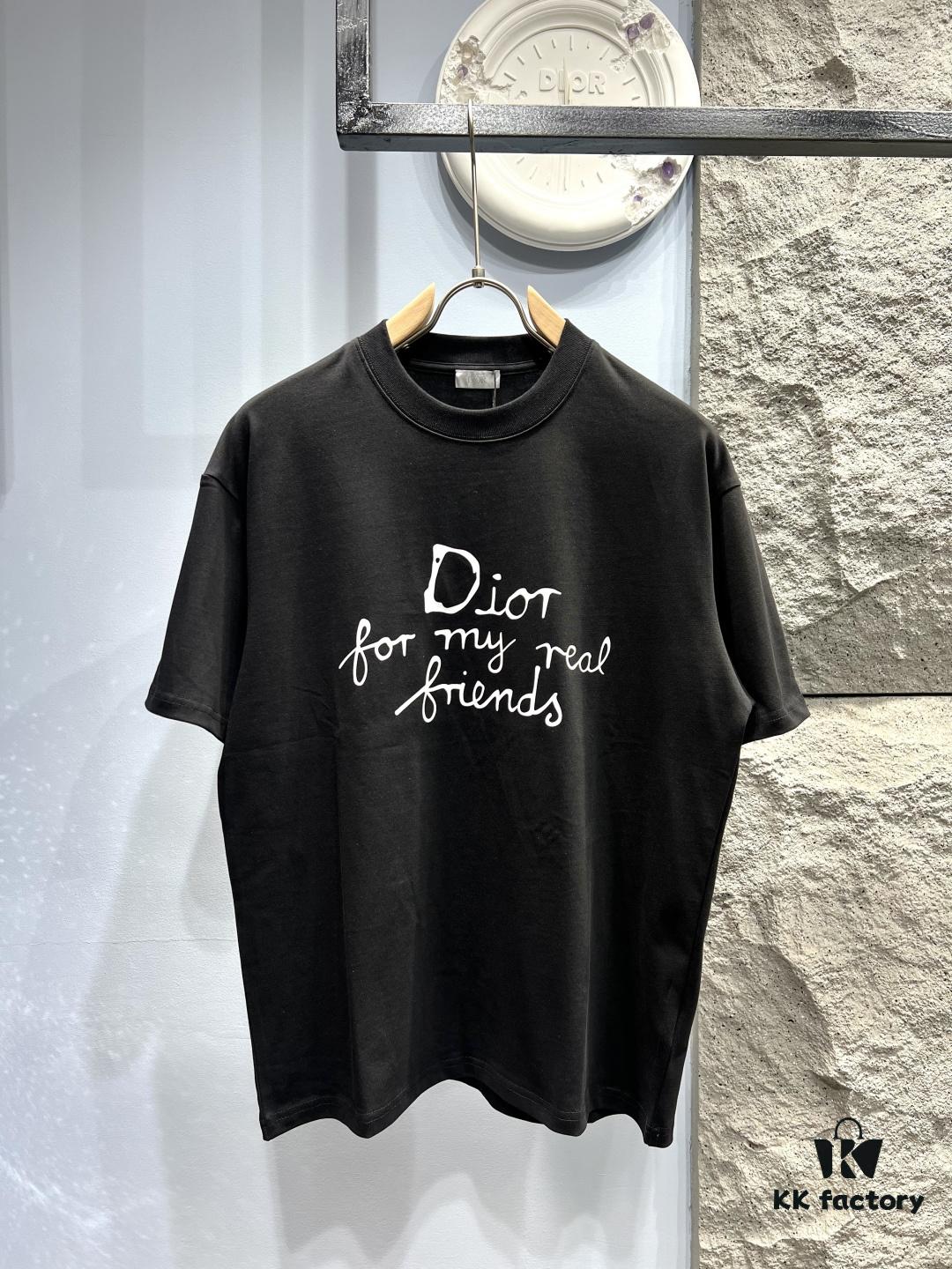 Dior Hand-Signed 'Dior for My Real Friends' Graphic Short-Sleeve T-Shirt