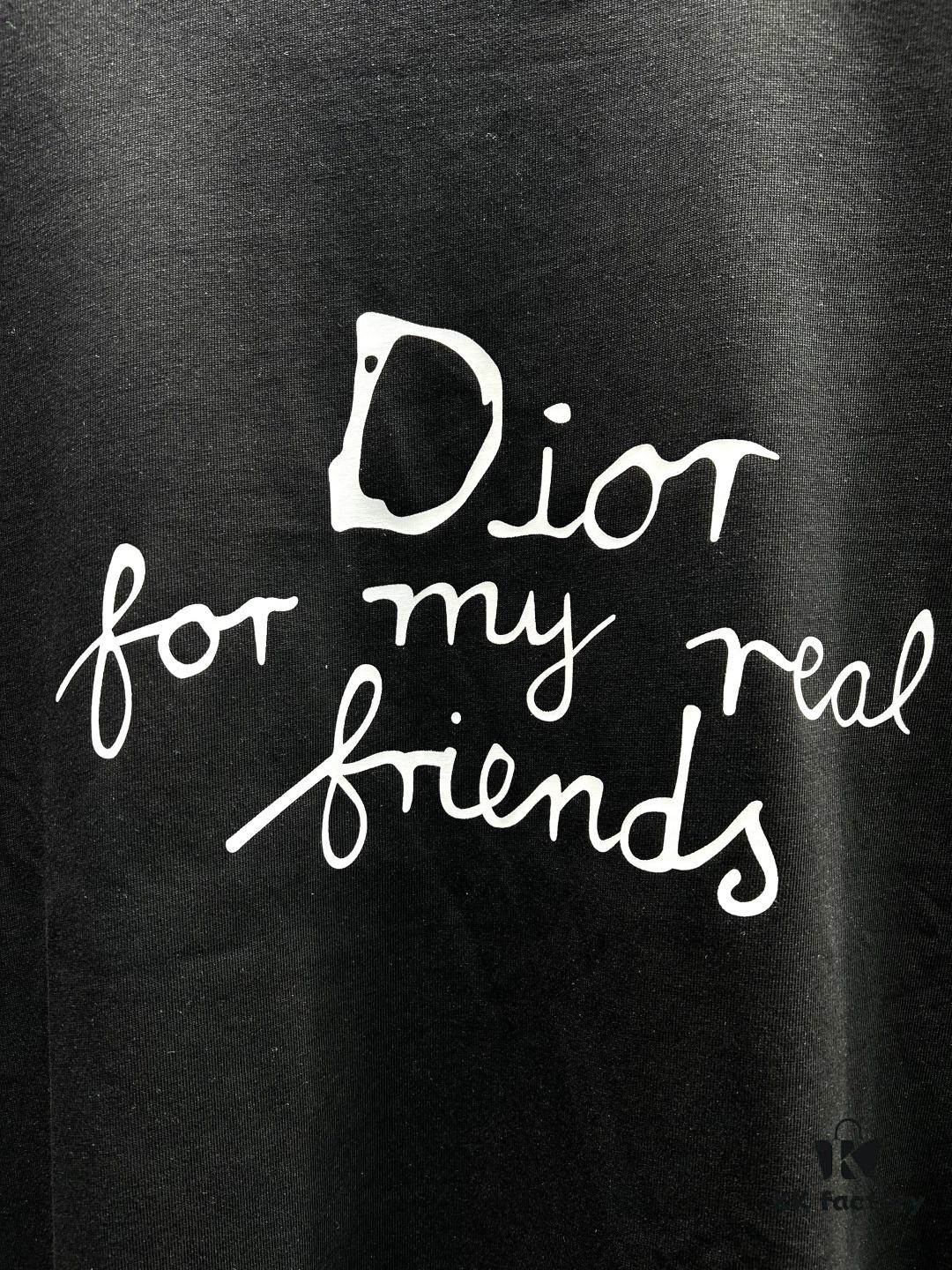 Dior Hand-Signed 'Dior for My Real Friends' Graphic Short-Sleeve T-Shirt