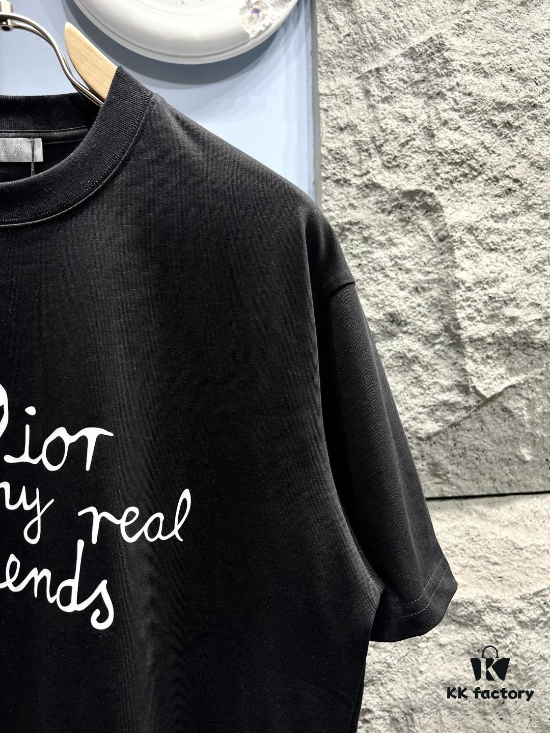 Dior Hand-Signed 'Dior for My Real Friends' Graphic Short-Sleeve T-Shirt