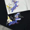 DIO*R DIOR 25s New Couple Round Neck T-Shirt with Fresh Butterfly Effect Print, 260g 100% Premium Cotton, Soft and Elastic Fabric, Crisp and Vivid Design, Comfortable, Breathable, Ideal for Daily Wear or Layering