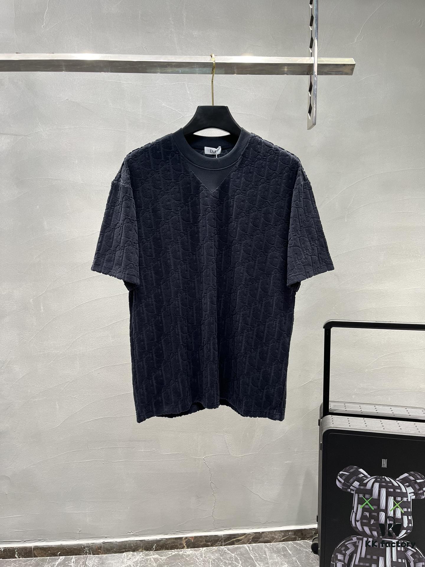 Dior 25s New Arrival Original Order T-Shirt, Custom Terry Fabric with Letter Jacquard, Classic Short-Sleeve Dior Fashion Style, Solid Color Design, Stylish and Versatile, Three Labels Complete